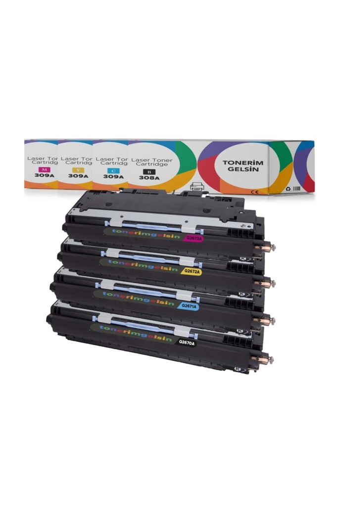 308A-309A -Q2670A Set Toner - Uyumlu: Color Laserjet 3500