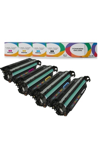 [50] 504A-CE250A Set Takım Toner - Uyumlu: CM3530/Cm350Fs