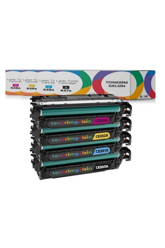 [50] 647A/648A-CE260A Set Toner - Uyumlu: Color Laserjet CP4525N