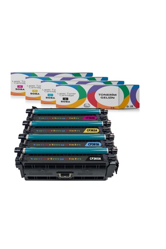 [50] Set Takım Toner - Uyumlu: Color Laserjet M552Dn 508A-CF360A