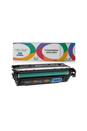 [50] 648A-CE261A Mavi Muadil Toner - Uyumlu: Color Laserjet CM4540F