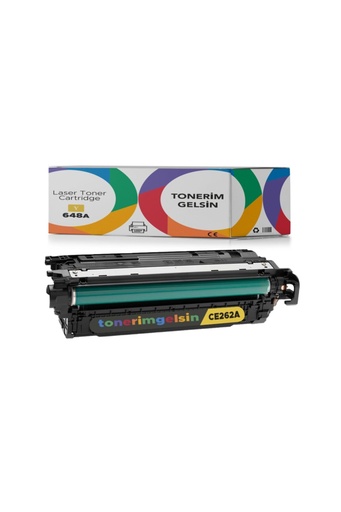[50] 648A-CE262A Sarı Muadil Toner - Uyumlu: Color Laserjet Cp4525Dn