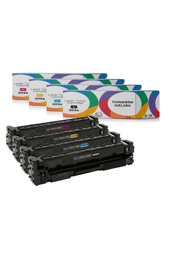 [50] 203A-CF540A Set Takım Toner - Uyumlu: M254Dw/M280Nw/M281Fdn