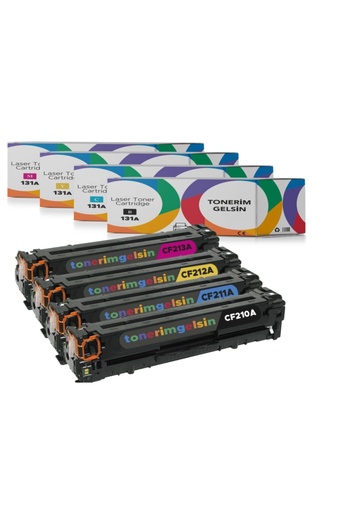 [50] 131A-CF210A Set Toner - Uyumlu: Laserjet Pro 200 Color MFP M251/MFP M251N/MFP M251Nw/MFP M276Nw/MFP M276