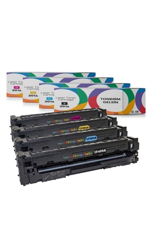 [50] 201a - Cf400a-cf401a-cf402a-cf403a Set Muadil Toner M252/m277