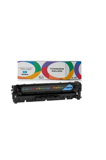 [50] 305A-CE411A Mavi Toner - Uyumlu: Laserjet Pro 300 Color M351A / Laserjet Pro 300 Color MFP M375Nw
