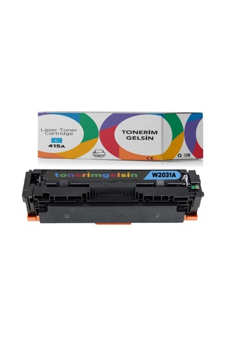 [50] 415A-W2031A Mavi Toner - Uyumlu: Color Laserjet M454Dn Çipsiz